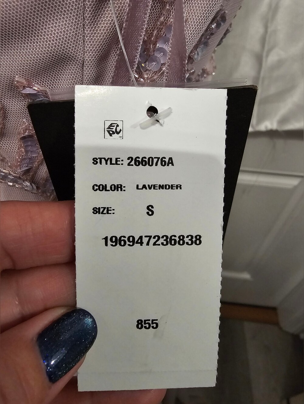 Marina Lavender Beaded Sequin Formal V-Neck Gown Size S NWT - Picture 10 of 13